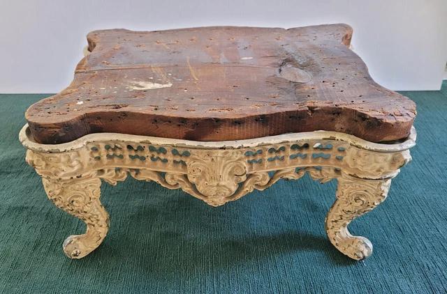 Antique Cast Iron Footstool Stanfield Stool Ornate Heavy Vintage