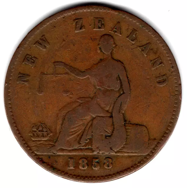 1858    Copper Half-Penny Token     H. Ashton Auckland Nz      *Fine Condition*