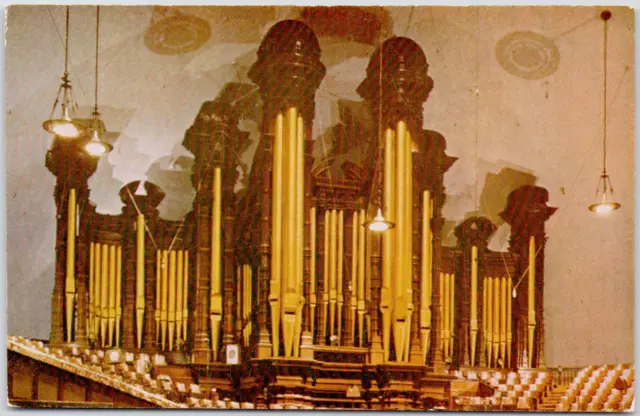 Salt Lake City Utah Tabernacle Organ Temple Square Mormon USA Vintage Postcard