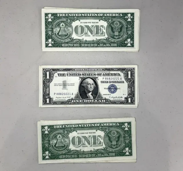 1957 UNCIRCULATED One Dollar Blue Seal Note Silver Certificate US Bill $1 3
