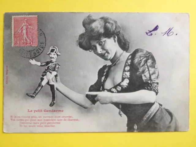 cpa 1900 Phot. BERGERET & Cie NANCY Le Petit GENDARME women's neckline