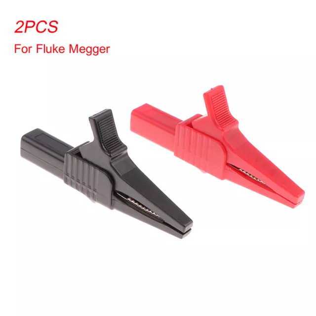 1pair rot+schwarz 1000 V 32A Krokodilclips Voll isoliertes Kupfer für Megger