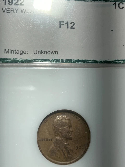 1922 d Lincoln Wheat Cent Penny (Very weak D )