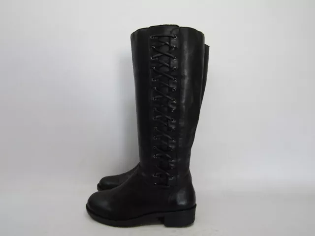 NINE WEST Womens Size 6 M Black Leather Zip Ankle Fashion Boots Booties