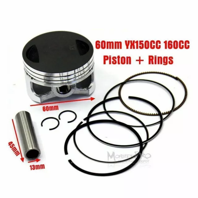 Piston Kit For YinXiang YX160 Engine 60mm Piston/Ring/13mm Pin/Snap Rings