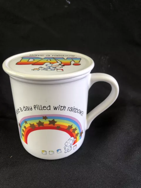 Have a Rainbow Day Coffee Tea Mug Coaster Lid Hallmark Mug Mates Made Japan