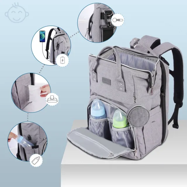 Maternity Travel Diaper Backpack, Foldable Baby Crib Thicker Premium Pad 2