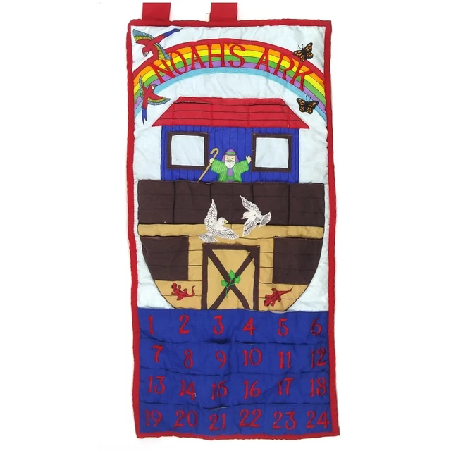 POCKETS OF LEARNING Advent Calendar Noahs Ark Vintage 90s Christmas