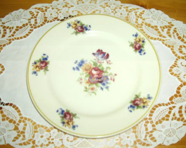 Vintage Syracuse China Restaurant COLONIAL Flowers 8 1/8" Plate ~