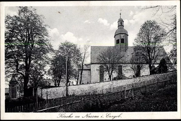 Ak Nassau Frauenstein im Erzgebirge, Kirche - 3848823