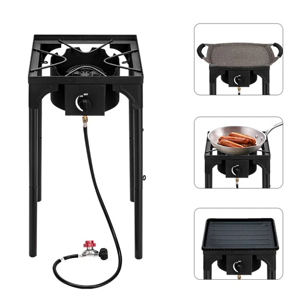 OUTDOOR CAMP STOVE Pressure Propane Gas Cooker Cast Iron Patio Cooking