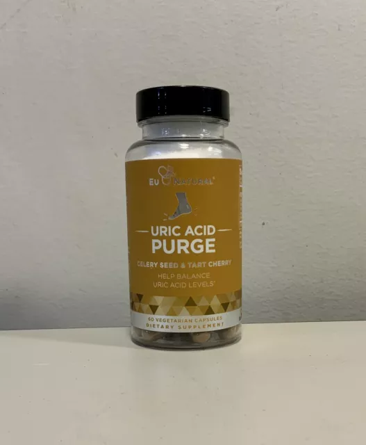 Suplementos de limpieza de ácido úrico y soporte articular Eu Natural Purge - 60 cápsulas.