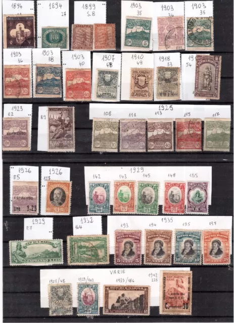 1894-1935 SAN MARINO Resti di Collezione (inserzione multipla) NUOVI/USATIh