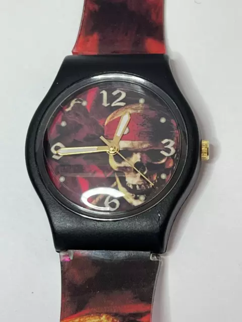 Working Men's Black Acrylic Disney Pirates of the Caribbean  Quartz Watch FG