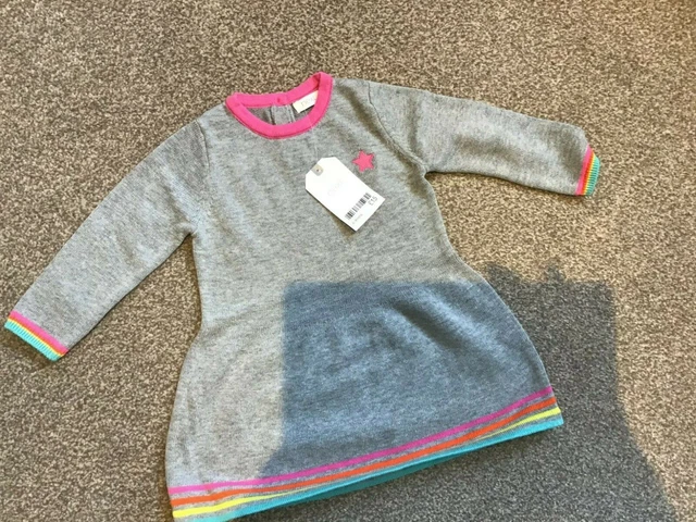 Baby GIRL Dress NEXT  Gift NEW Present AGE 6-9 months CUTE Grey STAR Birthday.