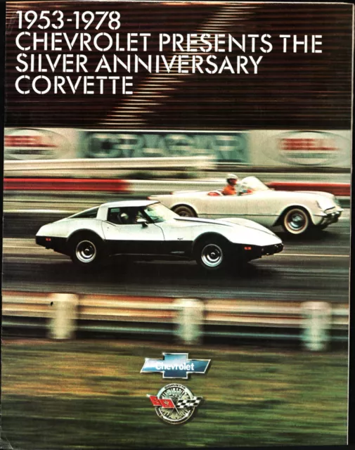 1953-1978 Chevrolet Silver Anniversary Corvette Car Dealer Brochure Fold Out