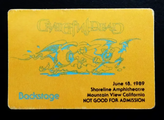 Grateful Dead Backstage Pass Shoreline Mt View CA 6/18/89 6/18/1989 Rick Griffin