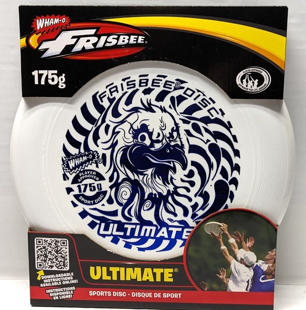 WHAM-0 Ultimate 175g White & Blue Emu Bird Frisbee Player Approved