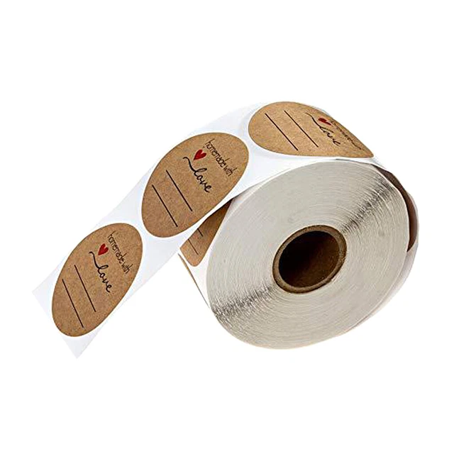 500 Stk. Kraft Selbstgemacht mit Liebe Aufkleber Label Papier Abdichtung