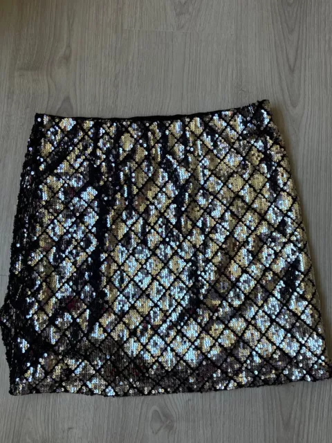 SIZE 12 BLACK Sequin Mini Skirt George Asda Brand New 9.99 PicClick UK