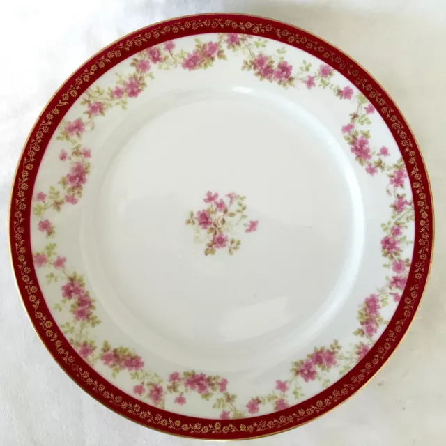 Superb Gda Charles Field Haviland Limoges Pink Floral 8.5" Lunch Plate