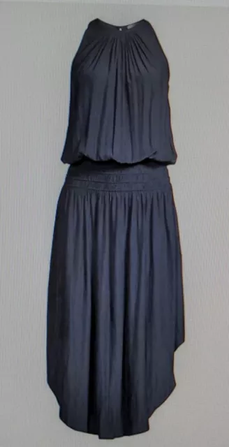 Ramy Brook Sleeveless Navy Blue Audrey Midi Halter Dress Size XS