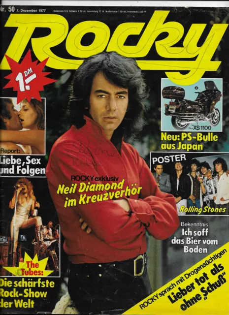 Rocky Nr.50 vom 1.12.1977 mit Riesenposter Rolling Stones, Neil Diamond, Tubes