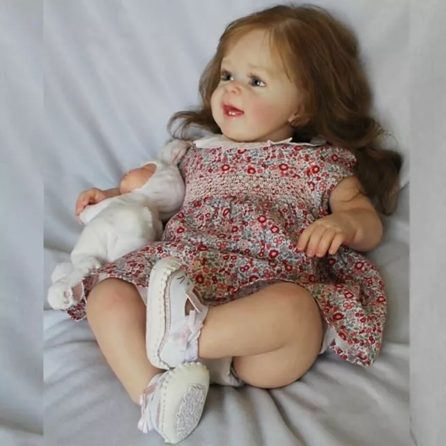 24" Reborn Baby Dolls Girl Lifelike Vinyl Newborn Cute Toddler Doll Gift Toys