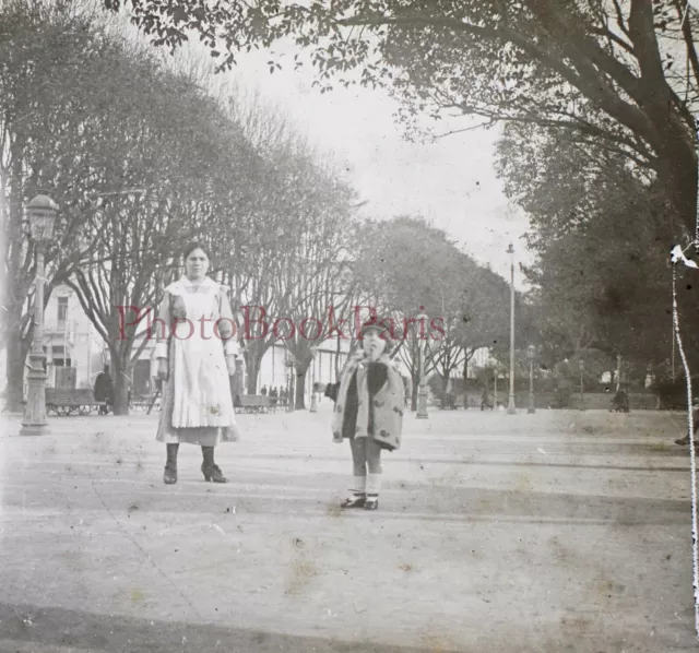 Spain or France Child c1920 Photo Glass Plate Vintage V28L20n11