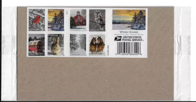 Us Scott 5532 - 5541 Booklet Pane Of 20 Winter Scene Forever Stamps Mnh