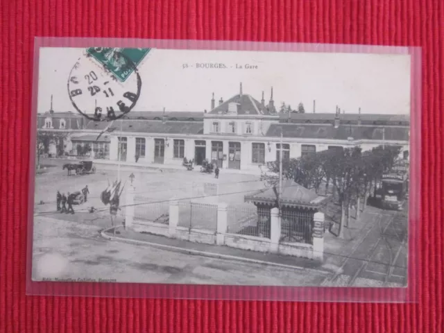 Cpa Written Stamp Bourges La Gare 18 Expensive