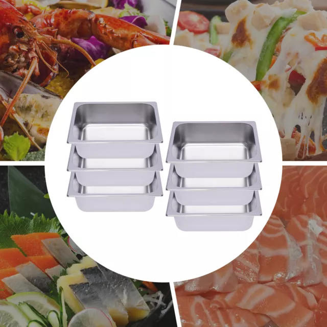 6 Pack 1/2 Size 4" Stainless Steel Deep Steam Table Hotel Catering Buffet Pans