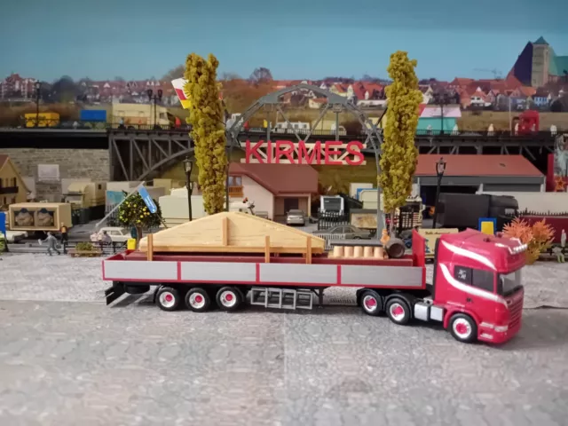 kirmes oder schausteller packwagen mit herpa scania lkw Renoldi