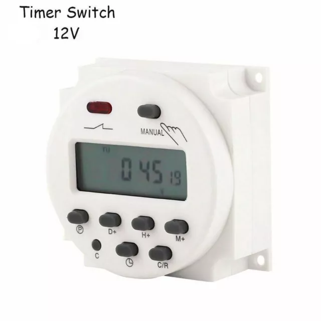 12V 16A Digital Electronic Lcd Time Relay Switch Programmable Timer Tool New 1pc