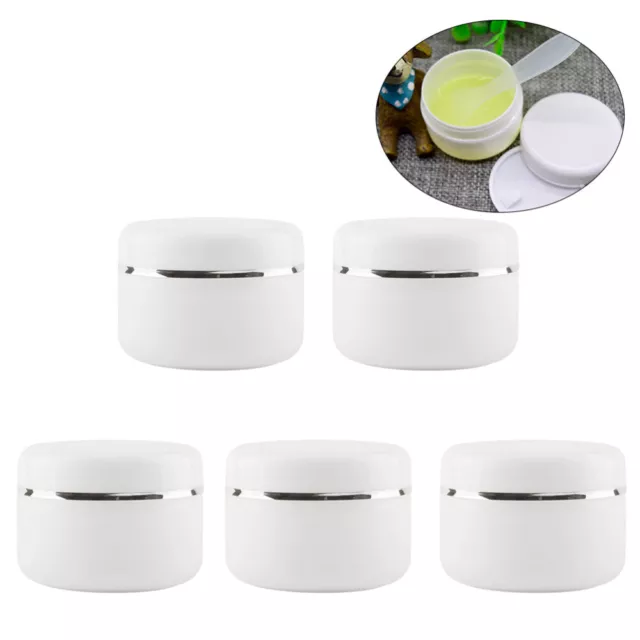 5 Pcs Travel Containers for Creams Refillable Silver Edge Bottle