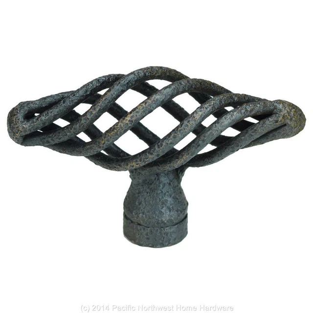 Lot of (10) Oil-Rubbed Bronze Birdcage Rustic Aged Kitchen Cabinet Knobs C019ORB