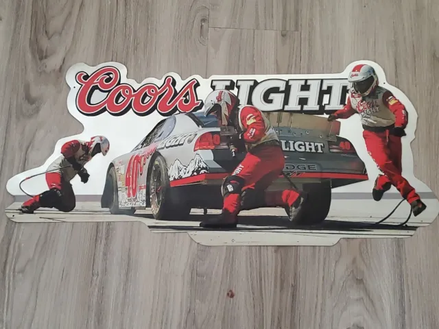 Vintage 2002 Coors Light Sterling Marlin NASCAR #40 Car Tin Metal Sign Dodge WOW