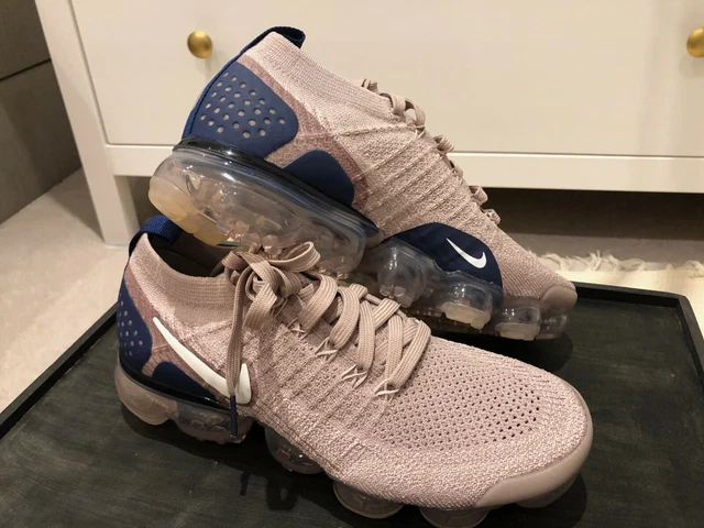 NIKE AIR VAPORMAX Flyknit 2 Diffused Taupe Pink Blue Navy Size UK