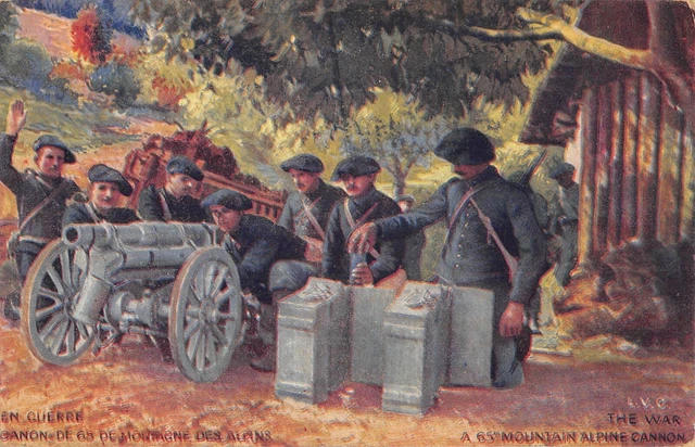 Cpa War War Alpine Mountain 65 Canon