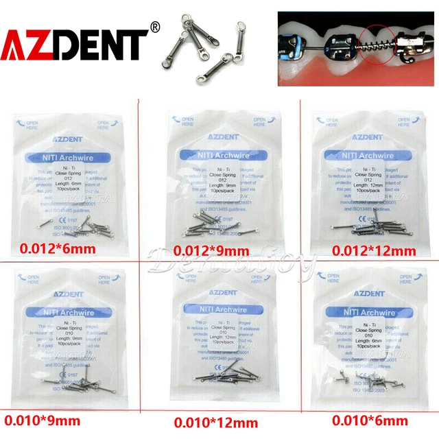 10X AZDENT Dental Orthodontic Niti Alloy Closed Coil Spring 0.010/0.012 Force