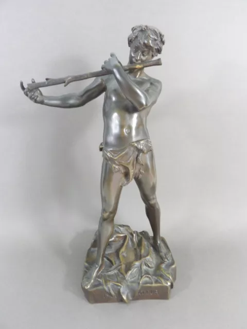 Felix CHARPENTIER L' Improvisateur du satyre sculpture bronze COLIN XIXe 35cm