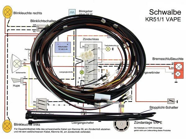 elfbar elfa master akku 24. Schalter, Kabel, Signalanlage für S50 N main image 1