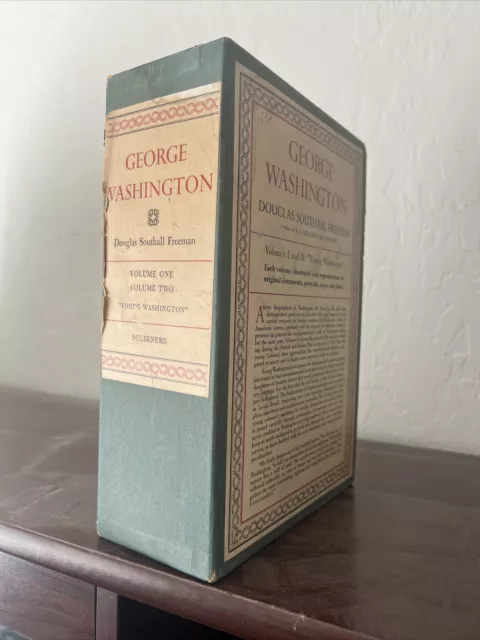 GEORGE WASHINGTON by Douglas Southall Freeman Vol 1+2, slipcase, 1st "A" ed 1948