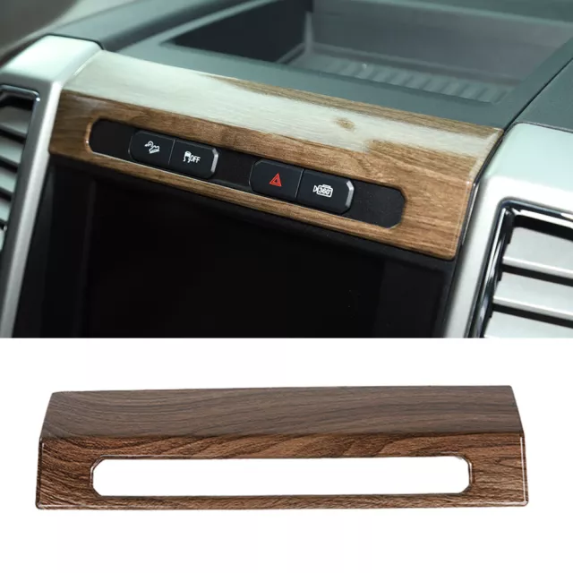 For Ford F150 15-20 Emergency Light Switch Cover Bezel Trim Panel Wood Grain ABS