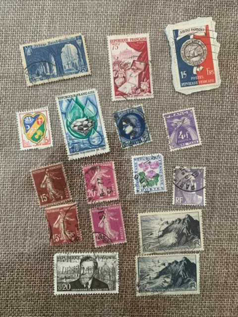 Lot de divers timbres de France oblitérés 