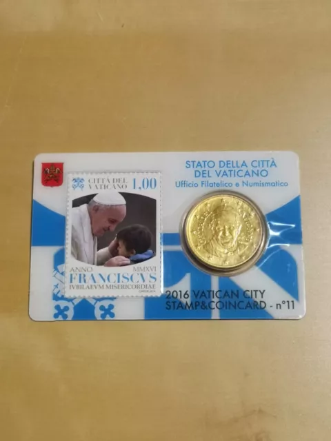 Vatikan Coincard 50 Cent 2016 + Stamp No. 11