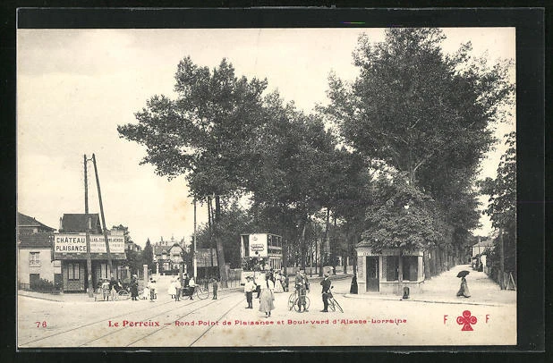 CPA Le Perreux, Rond-Point de Placentia and Boulevard d'Alsace-Lorraine