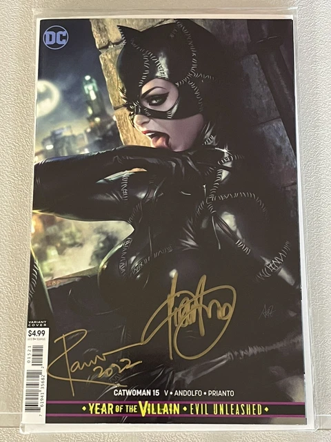 Catwoman #15! (2018) Minimal Variant! Signed-Ram V & Mirka Andolfo! NM! COA!