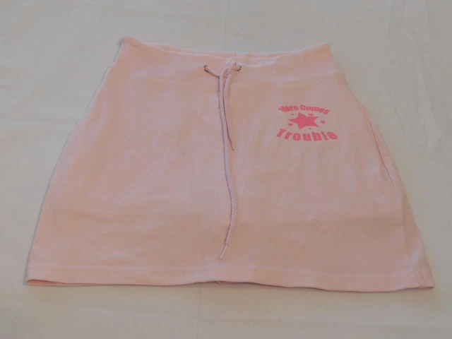Lee Sport Bambina Ragazzi Gonna TAGLIA S 7/8 Lt Rosa " Here Arriva Trouble " Guc
