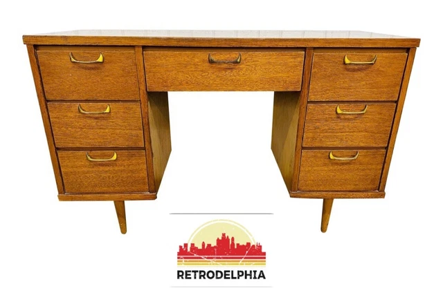 Mid-Century Modern Brasilia Style Walnut Writing Desk